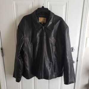Boston Harbour Men's Black Leather Coat